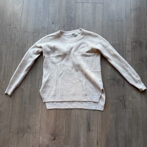Madewell crewneck sweater in a light beige and waffle knit pattern - size XS